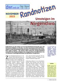 Randnotizen November 2023: Falkenberg (Elster)